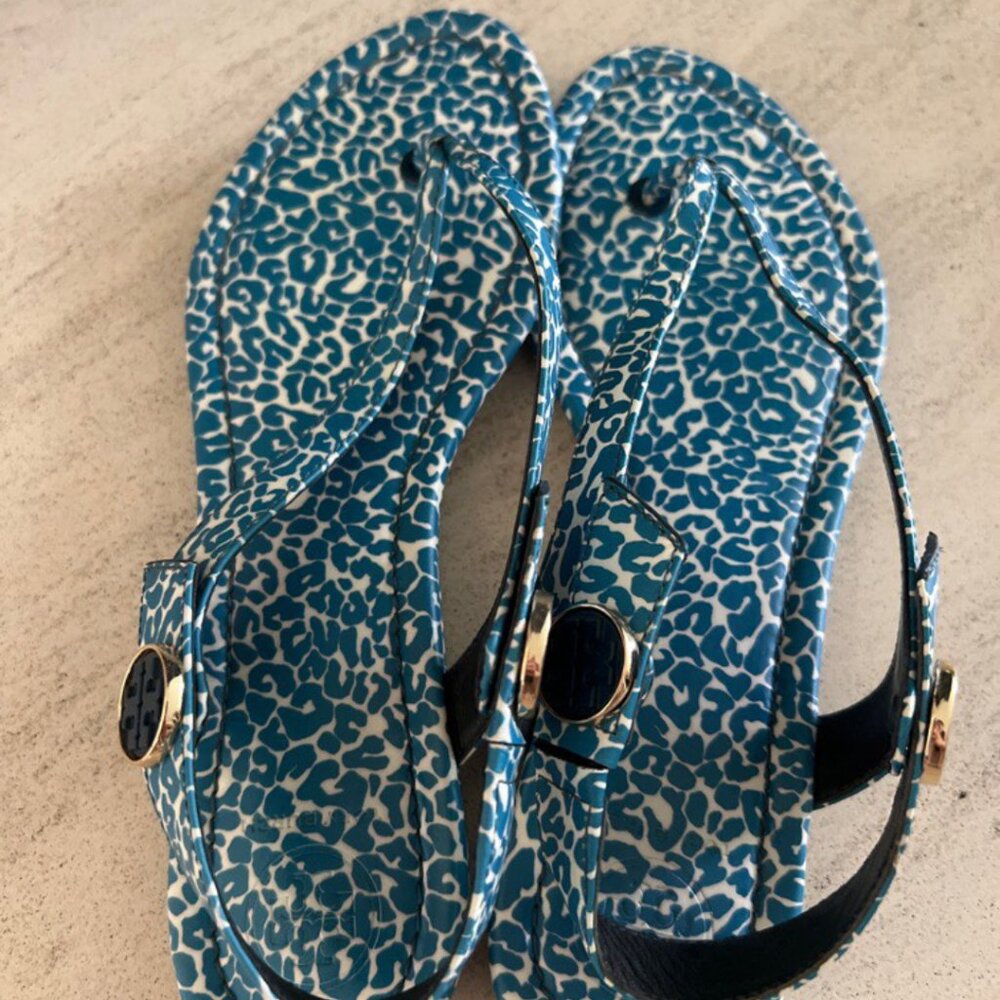 Tory Burch Blue Leopard sandals 8.5